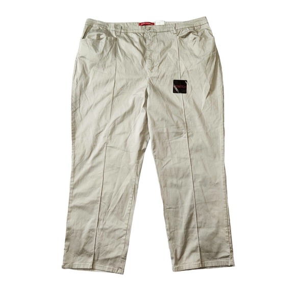 Gloria Vanderbilt Womens Pants Trousers Slacks Plus SZ 24W Tan Beige Career Wear - Picture 1 of 10